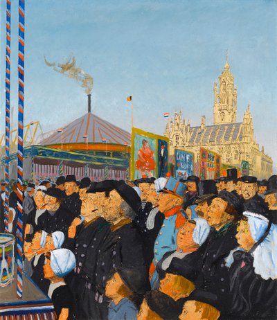 Em Middleburg: A Kermis, agosto de 1913 (óleo no cartão) de Charles Pearse